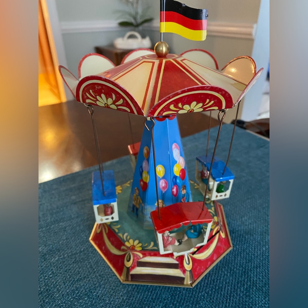 Wagner and Brynn Vintage Carousel Toy with Red and Blue Accents 2002